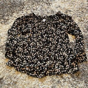 Floral Black Blouse